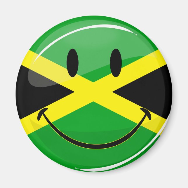 Smiling Jamaican Flag Magnet (Front)