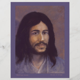 Smiling Jesus Pastel Painting by Miriam Kilmer