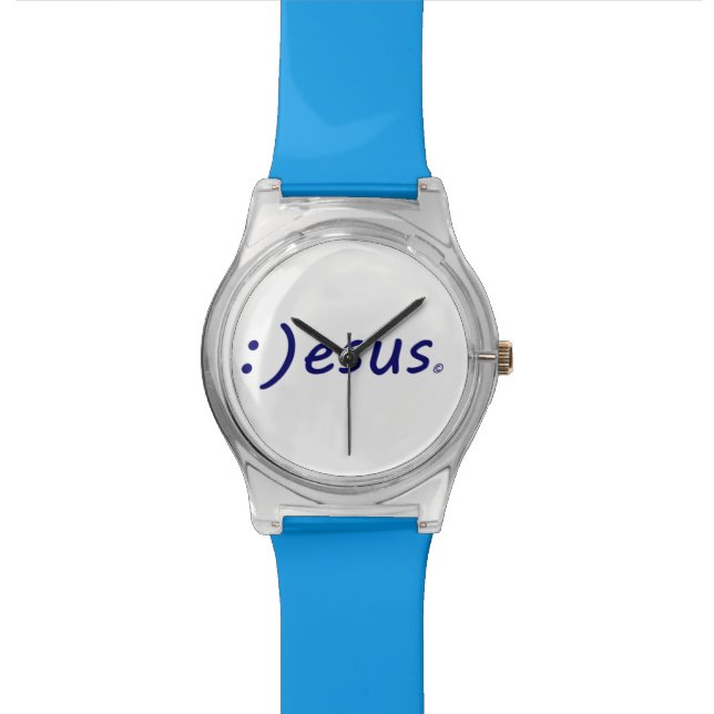 Smiling Jesus Wrist Watch (Close Up)