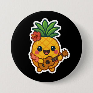 Smiling Kawaii Pineapple – Tropical 7.5 Cm Round Badge
