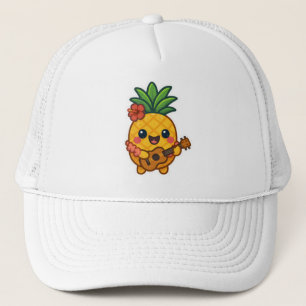Smiling Kawaii Pineapple – Tropical Trucker Hat