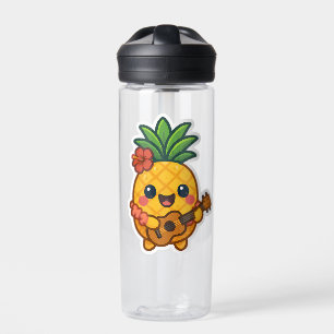 Smiling Kawaii Pineapple – Tropical Water Bottle
