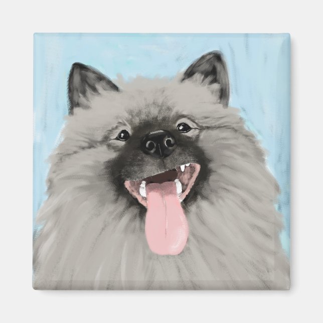 Smiling Keeshond Magnet (Front)