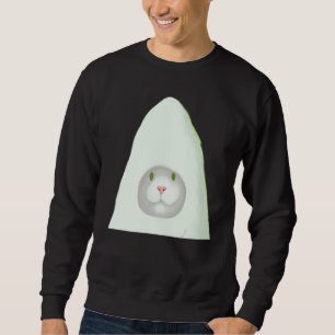 Smiling kitten artwork white cat meme sweatshirt