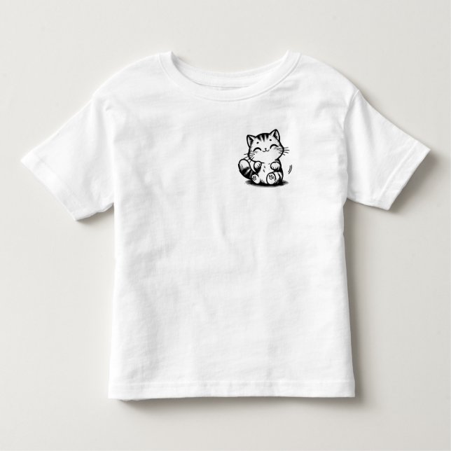Smiling Kitty Delight Toddler Fine Jersey T-Shirt (Front)