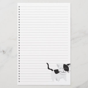 Smiling Kitty Lined Pet Stationery