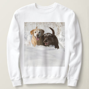 Smiling Labrador Retrievers In Snow Sweatshirt