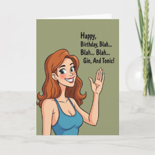 Smiling Lady Birthday Card