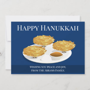 Smiling Latkes Cartoon Holiday Hanukkah Card