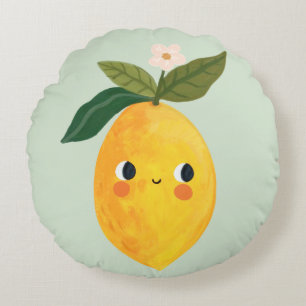 Smiling Lemon Pillow – Cute Fruit Nursery & Kids