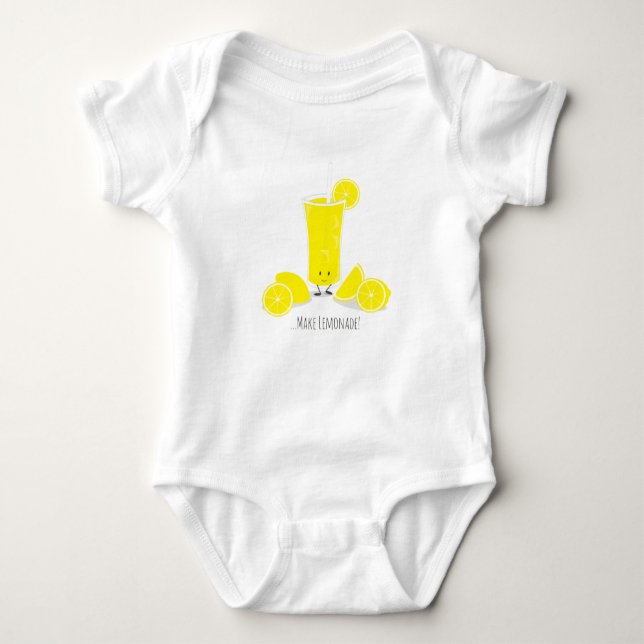 Smiling Lemonade Glass | Baby Bodysuit (Front)