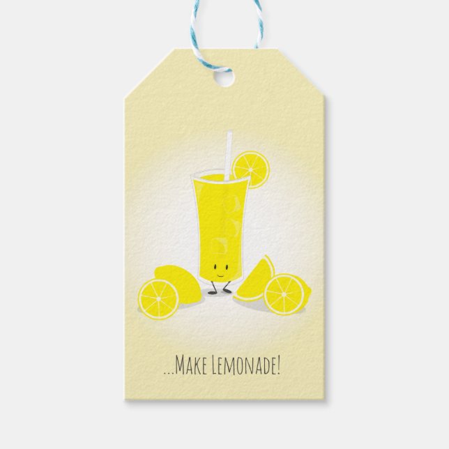 Smiling Lemonade Glass | Gift Tags (Front)