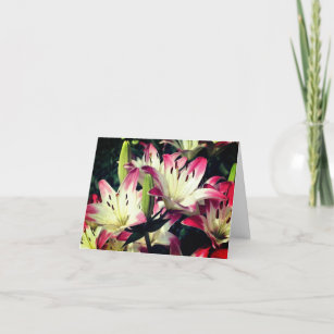 Smiling Lily Flowers Customisable Note Card