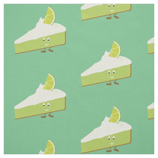 Smiling lime pie slice fabric (Swatch)