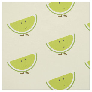 Smiling lime slice fabric