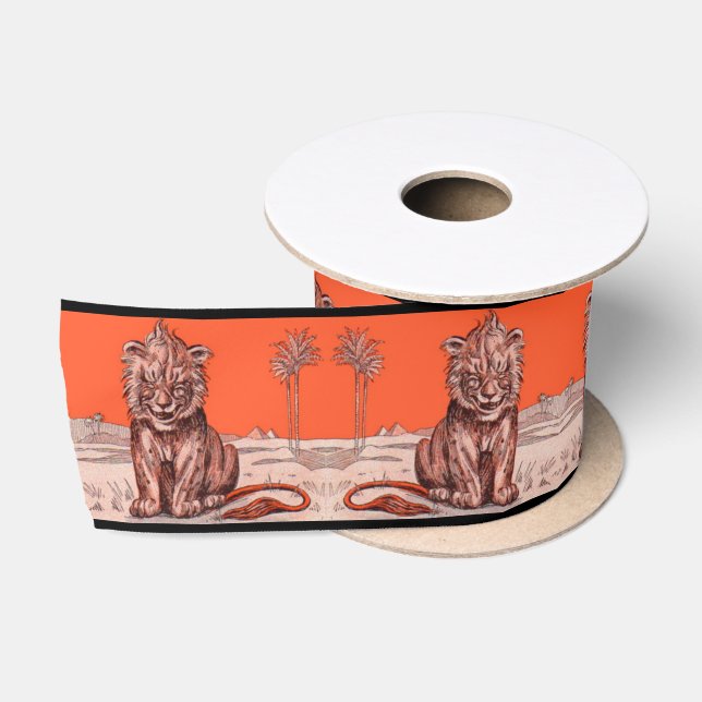 smiling lion satin ribbon (Spool)
