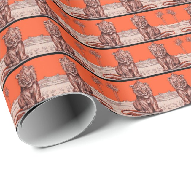 smiling lion wrapping paper (Roll Corner)