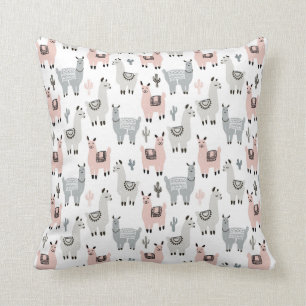 Smiling Llamas Pattern Cushion