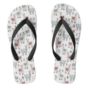 Smiling Llamas Pattern Jandals