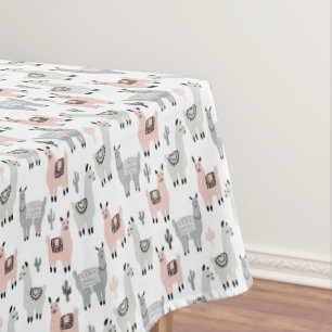 Smiling Llamas Pattern Tablecloth