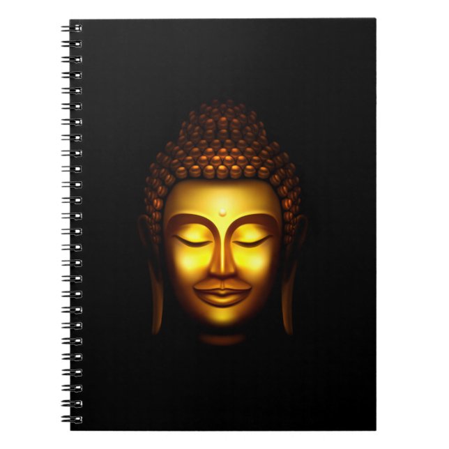 Smiling Lord Buddha Gold and Black Notebook (Front)