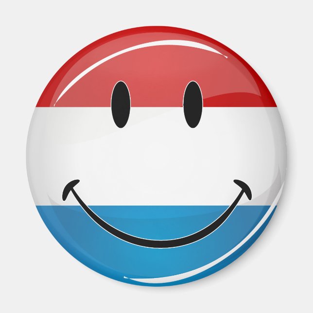 Smiling Luxembourg Flag Magnet (Front)