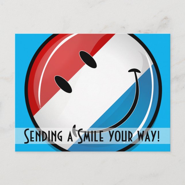 Smiling Luxembourg Flag Postcard (Front)