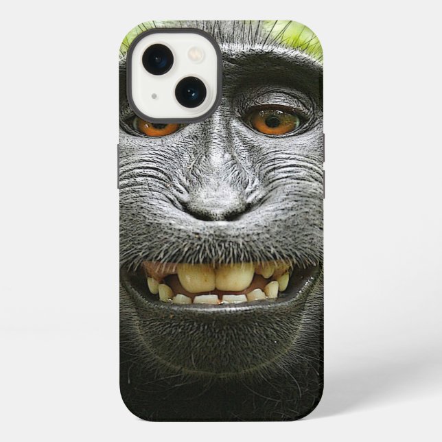 Smiling Macaque iPhone Case (Back)