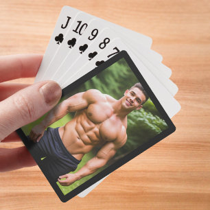 Smiling Male Bodybuilder   Playing Cards