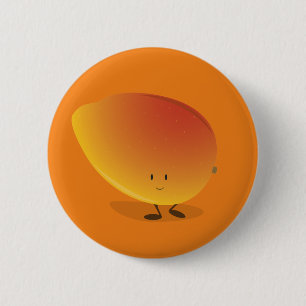 Smiling Mango Character 6 Cm Round Badge