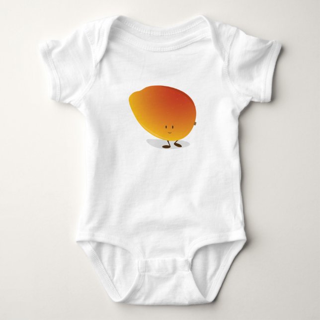 Smiling Mango Character Baby Bodysuit (Front)