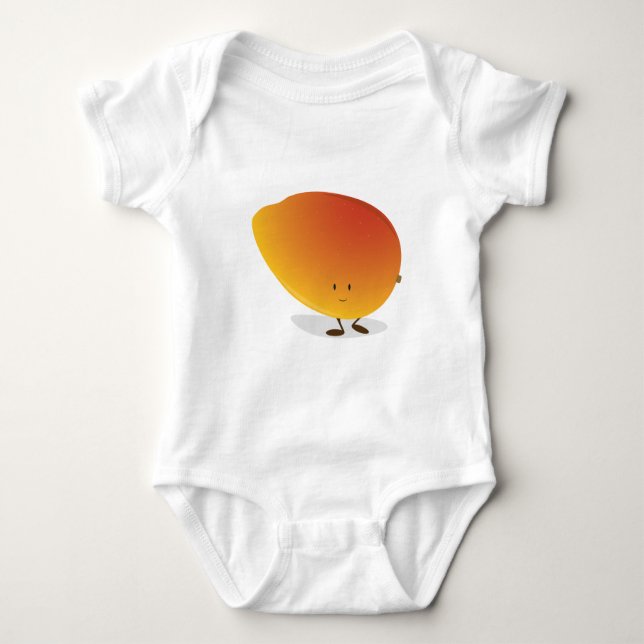 Smiling Mango Character Baby Bodysuit (Front)