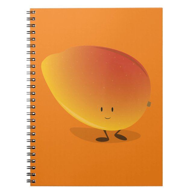 Smiling Mango Character Spiral Notebook (Front)