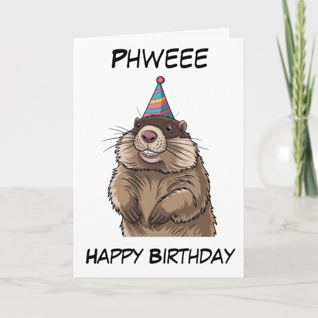 smiling marmot personalised birthday card (Front)
