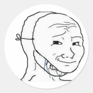 smiling mask classic round sticker