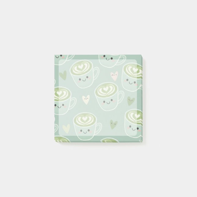 smiling matcha latte cups Post-It Notes (Front)