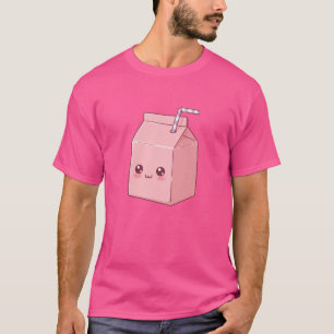 Smiling Milk Carton – Cute Dairy Character Concept T-Shirt