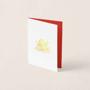 Smiling Monkey with Big Eyes Playful Tropical Foil Card
