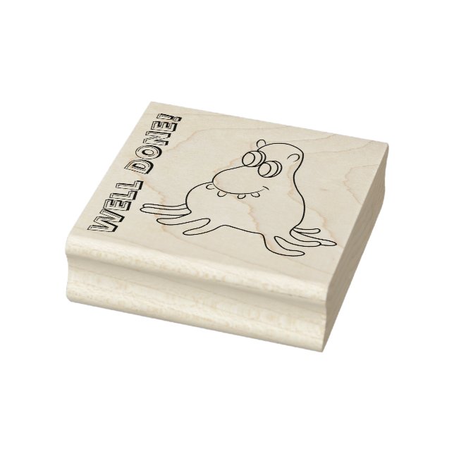 Smiling Monster Customisable Rubber Stamp (Stamp)