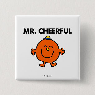 Smiling Mr. Cheerful 15 Cm Square Badge