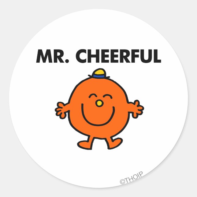 Smiling Mr. Cheerful Classic Round Sticker (Front)
