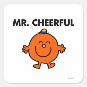 Smiling Mr. Cheerful Square Sticker