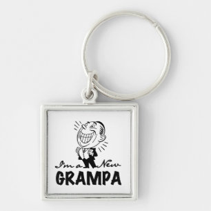 Smiling New Grampa T-shirts and Gifts Key Ring