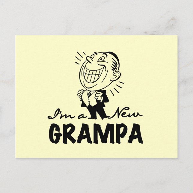 Smiling New Grampa T-shirts and Gifts Postcard (Front)
