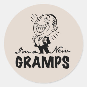 Smiling New Gramps T-shirts and Gifts Classic Round Sticker