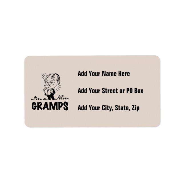 Smiling New Gramps T-shirts and Gifts Label (Front)