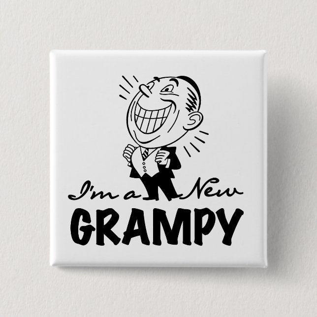 Smiling New Grampy T-shirts and Gifts 15 Cm Square Badge (Front)