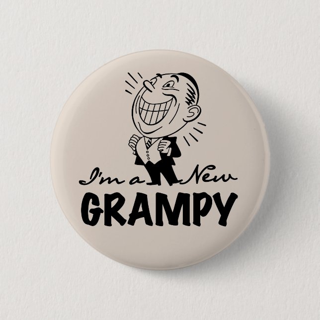 Smiling New Grampy T-shirts and Gifts 6 Cm Round Badge (Front)