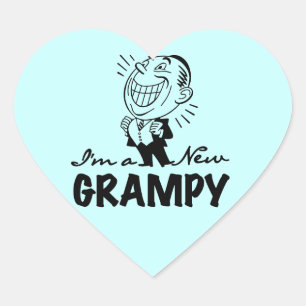 Smiling New Grampy T-shirts and Gifts Heart Sticker