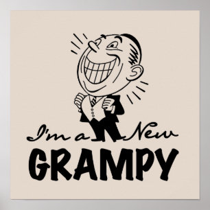 Smiling New Grampy T-shirts and Gifts Poster